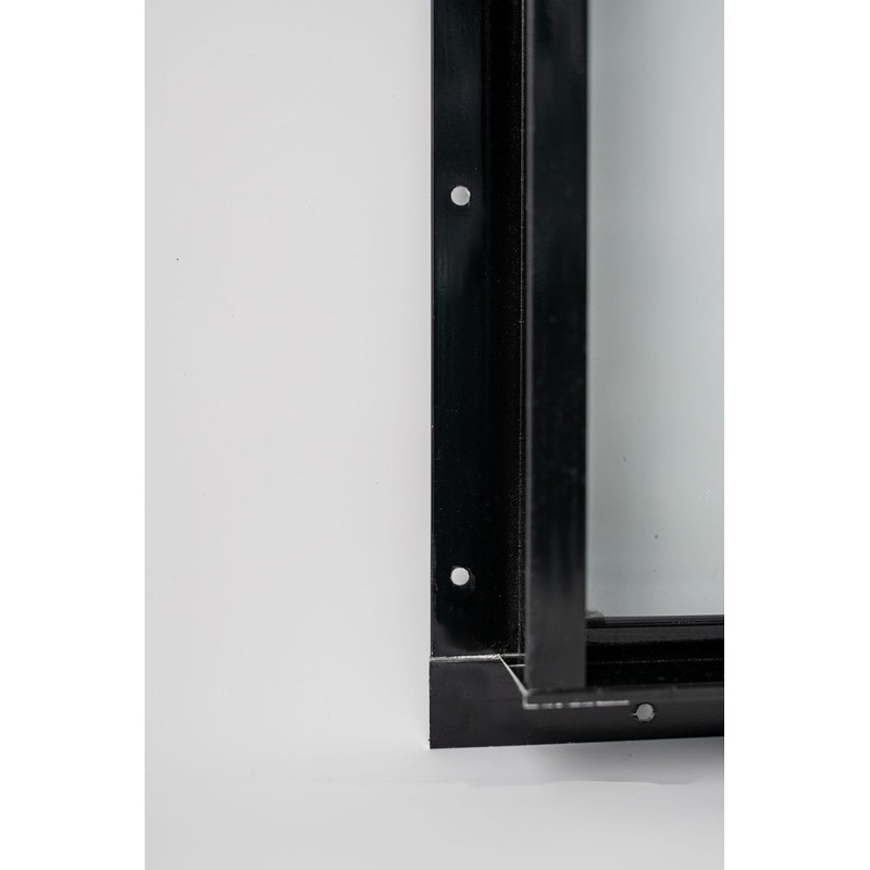 Shed Window 10x35 - Fixed Design with Tempered Glass (Black)