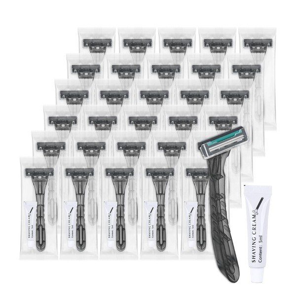 Lilingsty Disposable Razors Bulk, Gray Razors Individually Wrapped Bulk, With