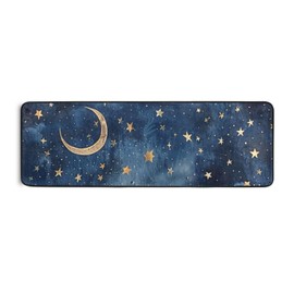 ALAZA Moon Stars Galaxy Runner Area Rug Non Slip Floor Mat for Hallway Entryway Living Room Bedroom Dorm Home Decor 72x24 inches