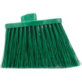SPARTA Plastic Broom Head, Angled, Un-Flagged for Large Debris Indoor, Outdoor, Home, Restaurant, Lobby, Office, 12 Inches, Green
