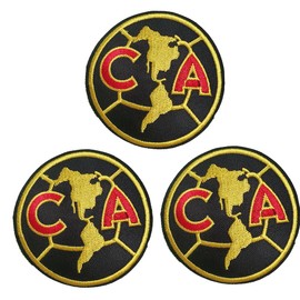 Yerchic Club Patch America Soccer Patches Iron On Sew On Embroidered Patches for Jacket Shirts Jeans Backpack Sewing Decorating DIY Craft 3IN(3 pcs)