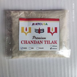 60 gram white safed chandan tikka tilak forehead tilak sandalwood powder (White / Safed Tikka sandalwood powder, 60)