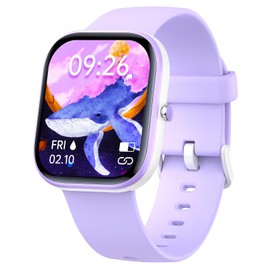 Kids Smart Watch for Boys Girls,IP68 Waterproof Kids Fitness Activity Tracker Watch,Heart Rate Sleep Monitor,8 Sport Modes,Pedometers,Calories Counter,Alarm Clock,Kids Gifts for Teens 5+ (Pruple)