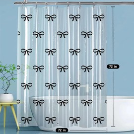 Clear Green Ivy Leaves Shower Curtain Liner, Transparent Plastic Nature Green Botanical Leaf Decorative Waterproof Shower Curtains for Bathroom, 72x72 Weighted Magnetic Shower Curtain Liner with Hooks