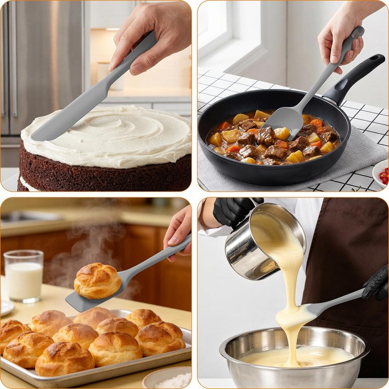 5-Piece Silicone Spatula Set, Reinforced Core & Connections