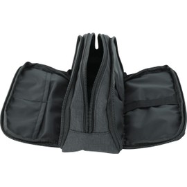 EBERHARD FABER 577406 Pencil Case with 3 Compartments in Anthracite/Black, Pencil Case for Boys and Girls, without Contents