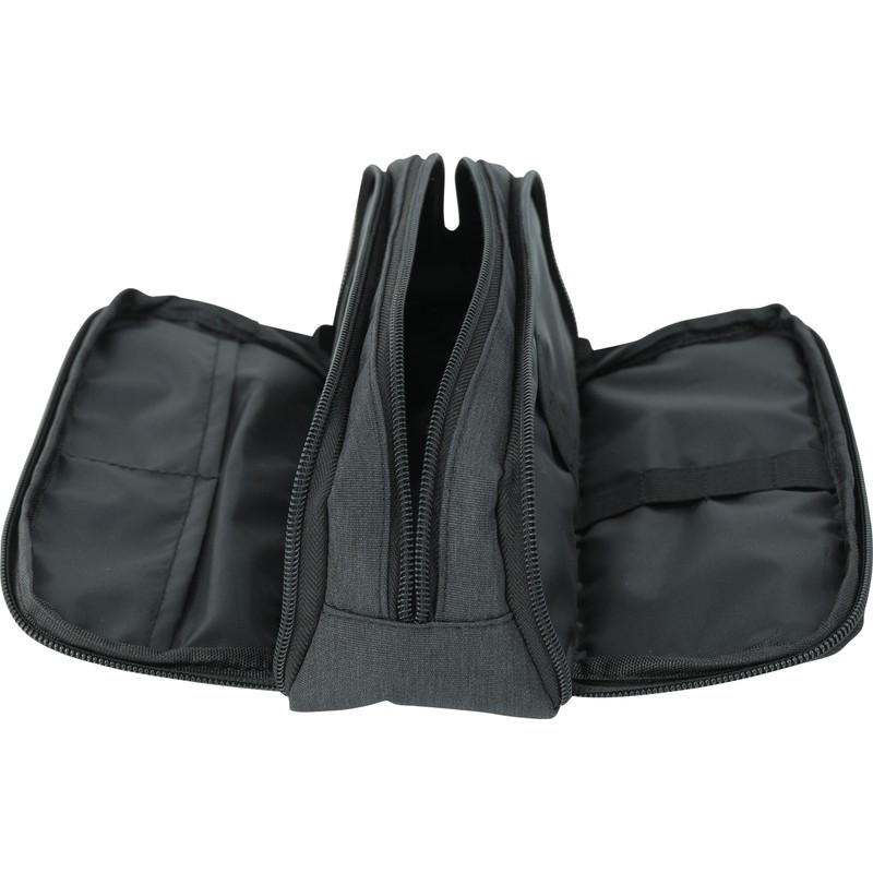EBERHARD FABER 577406 Pencil Case with 3 Compartments in Anthracite/Black,