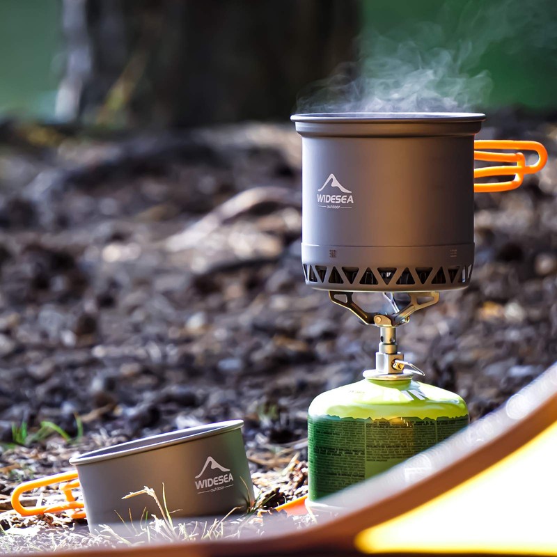 Widesea Camping Cookware Outdoor Pot Pan Cooking Equipment Heat Exchange