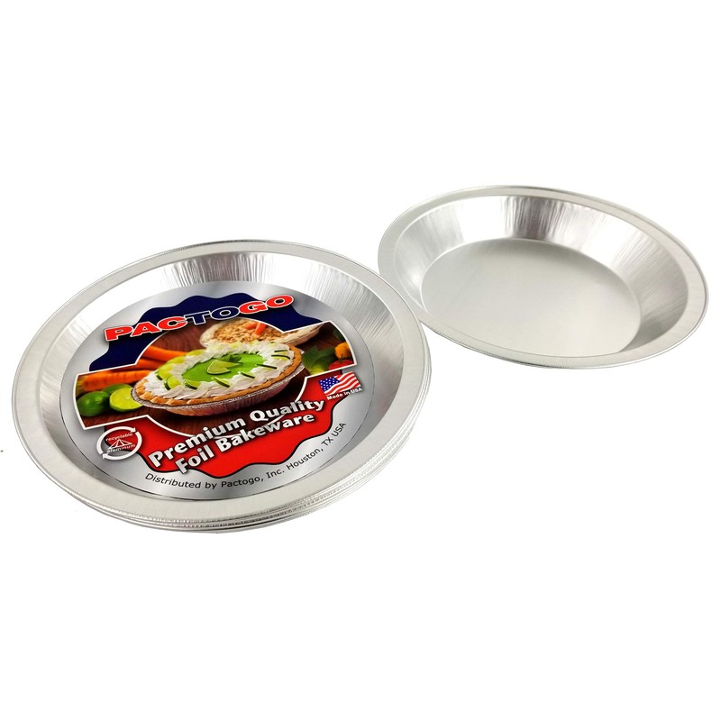 Pactogo 9" Disposable Heavy Smooth-Wall Aluminum Foil Pie Pans (Pack