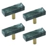 Woogim 4PCS Green 2" Square Single Hole Furniture Hardware Cabinet