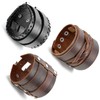 Aroncent 3 PCS Herren Breite Armbänder, Punk Rock Niete Gürtelschnalle