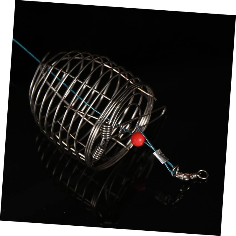 Kisangel 2sets Stainless Steel Lure Cage Bait Trap Fishing Trap