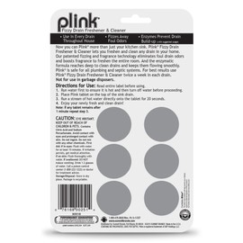 Plink Fizzy Drain Freshner, Prevents Buildup and Maintains a Clear Drain, Removes Drain Odor, Lemon Scent, Fresh Lemon, 6 Count (Pack of 3)