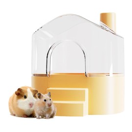 SQUSIMEI Hamster Sand Bath Container Box Large Space Hamster Bathtub Digging Sand Container for Pygmy Hamsters, Chinchilla, Rats, Mice, Gerbils, Other Small Animal (Yellow)