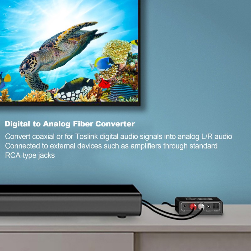 Digital to Analog Fiber Converter Volume Adjustment Coaxial to 5.1