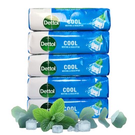Dettol Antibacterial Soap Bar | Cool Scent (100g x 5) | Gentle Germ Protection with Menthol Freshness (Scent: Cool)