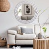 Opnons Rustic Round Wood Mirror - Ideal for Bathroom, Bedroom,