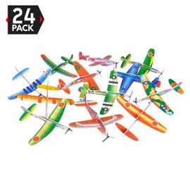 Big Mo's Toys 24 Pack 8 Inch Glider Planes - Birthday Party Favor Plane, Great Prize, Handout Glider, Flying Models, Two Dozen