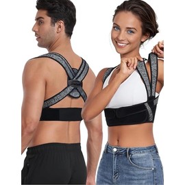 Corrector de postura para mujeres y hombres, enderezador de espalda con correas BI, corrector de postura con soporte de espalda de fibra de bambú, alivio instantáneo del dolor de espalda supe