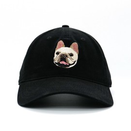 GRISPAW French Bulldog Baseball Cap, Embroidered Dad Hat, Black, 100% Cotton, Adjustable