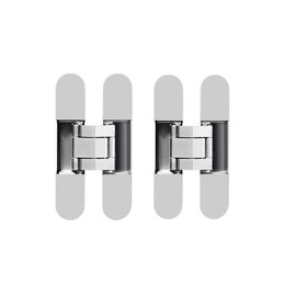 LAGALO 2 Pack Silver Invisible Heavy Duty Cross Door Hinge Zinc Alloy Concealed Cross Hinge 180 Degree Swing Hinge 3 Way Adjustable Butt Hinge Load Bearing 40KG for Cabinet, Cupboard,Wooden Box.