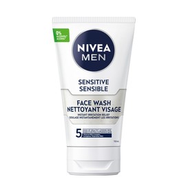 NIVEA MEN NIVEA MEN Sensitive Skin Face Wash, Soap-Free Gentle Face Cleanser with Chamomile and Vitamin E, Men's Face Wash for Sensitive Skin, No Drying Alcohol, Dermatologically-Tested Skin Care, 150mL