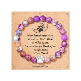FYUKISS Dog Memorial Gift Bracelet - Pet Loss Sympathy Bereavement Remembrance for Dogs and Cats