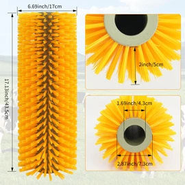 Entire Livestock Scratching Brush Horse Scratcher Full Massage Grooming Brush Animal Back Itch Relief With 16 Screws for Goat，Cattle, Sheep, Horses, Pigs (Yellow)