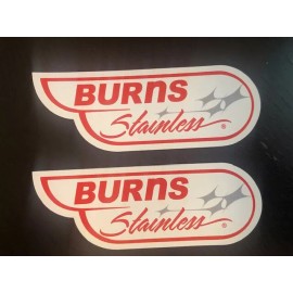 BURNS STAINLESS Original MOTORCYCLE 2PC SET Sticker Decal
