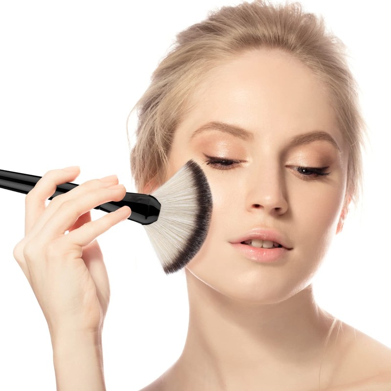 Luxspire Professional Fan Make-Up Brush, Single Soft Foundation Face Powder