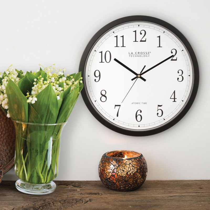 La Crosse Technology Wall Clock, Plastic, 14-inch Dia. (WT-3143A) (WT-3143A-INT)