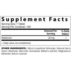 Melatonina 20mg Mas Potente Sabor A Bayas 120 Eg M55