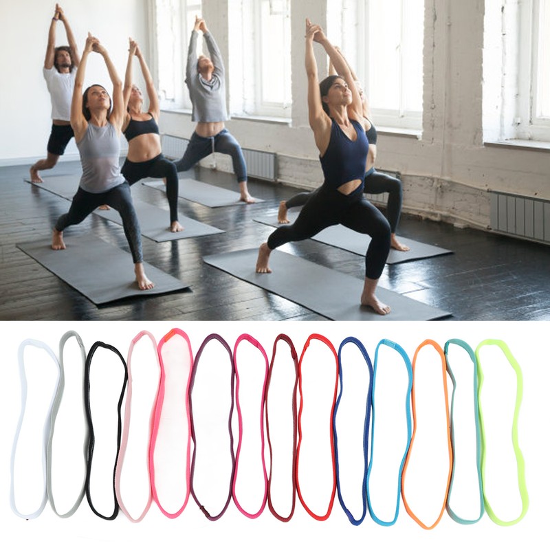 14PCS Workout Headband Polyester Cotton Non Slip Breathable Head Sweat