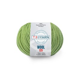 Troyarn Wool 125 (2- Skeins Pack) 100% Superwash Merino Fine Wool Light Worsted Weight #3 Soft Knitting and Crochet Yarn for Crocheting and Knitting (2 x 1.76 oz) / (2 x 125 Yds) (10926 - Green)