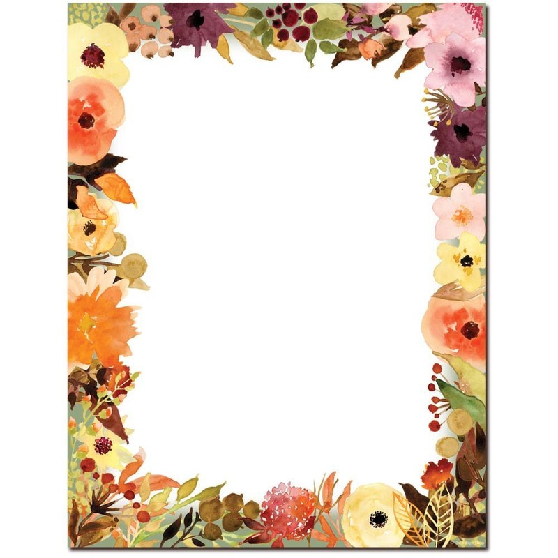 Fall Floral Letterhead Laser & Inkjet Printer Paper, 25 pack
