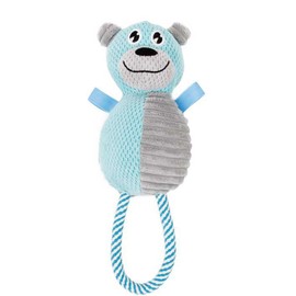Pet Life ® Plush Huggabear Natural Jute and Squeak Chew Tugging Dog Toy