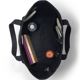 Lands' End Solid Open Top Canvas Tote Black/black X-Large