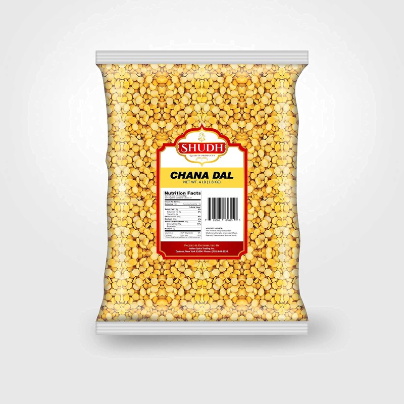 Premium Chana Dal, Split Desi Chickpeas (4-Pounds)