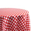 YOUR CHAIR COVERS - 120 inch Round Satin Tablecloth Red/White