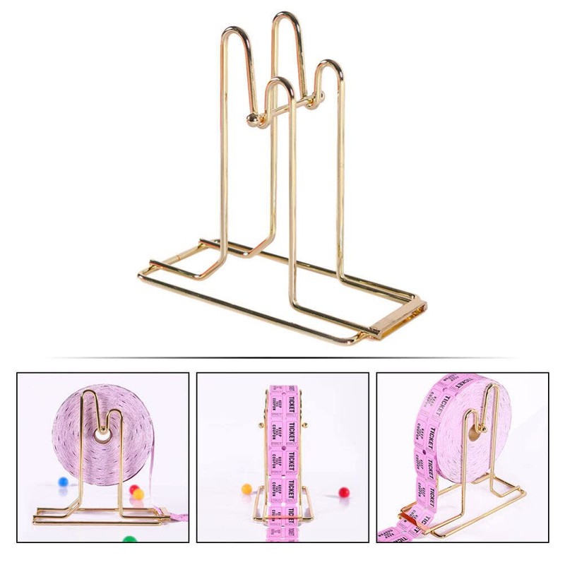 Operitacx Brass Plated Raffle Ticket Dispenser: Drum Ticket Holder Organiser
