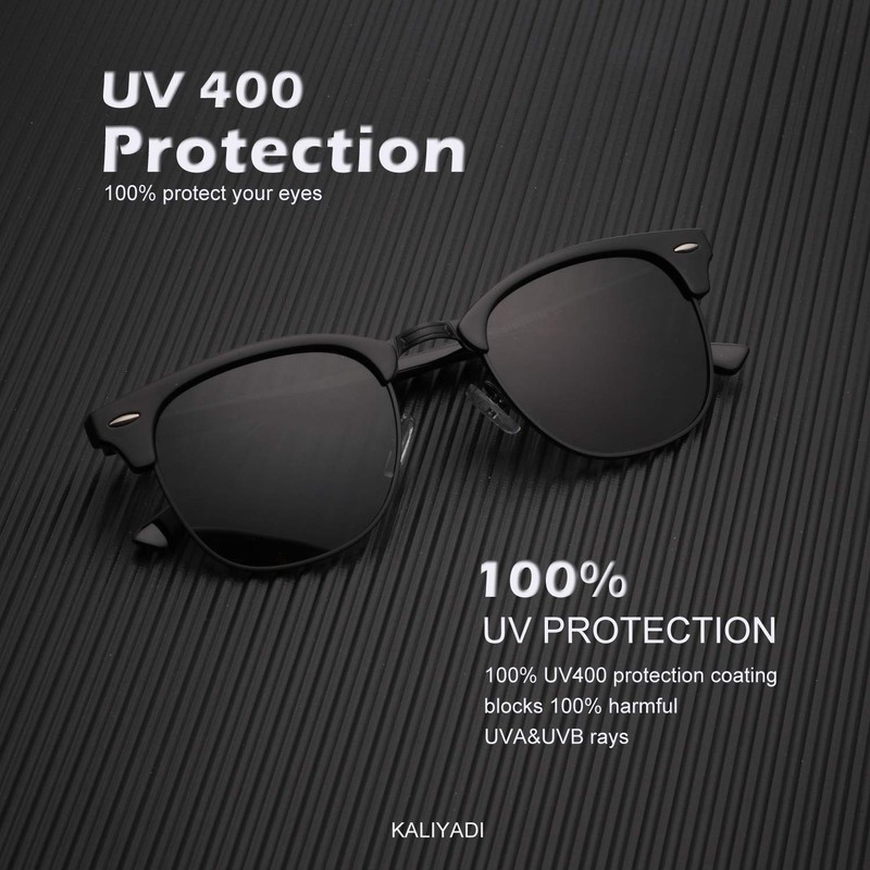 KALIYADI Polarized Sunglasses for Men and Women Semi-Rimless Frame Driving