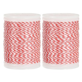 sourcing map Archery Recurve Bow String Serving Thread 120 Yard / 110 m Nylon Bowstring for Recurve Bow Compound Tying Sight Nock Point (Red/White, Pack of 2)