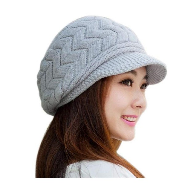Tuopuda® Women's Winter Hat Beanie Hats Women Beanies Hat with Ears for Women, Winter Hat with Visor, grey