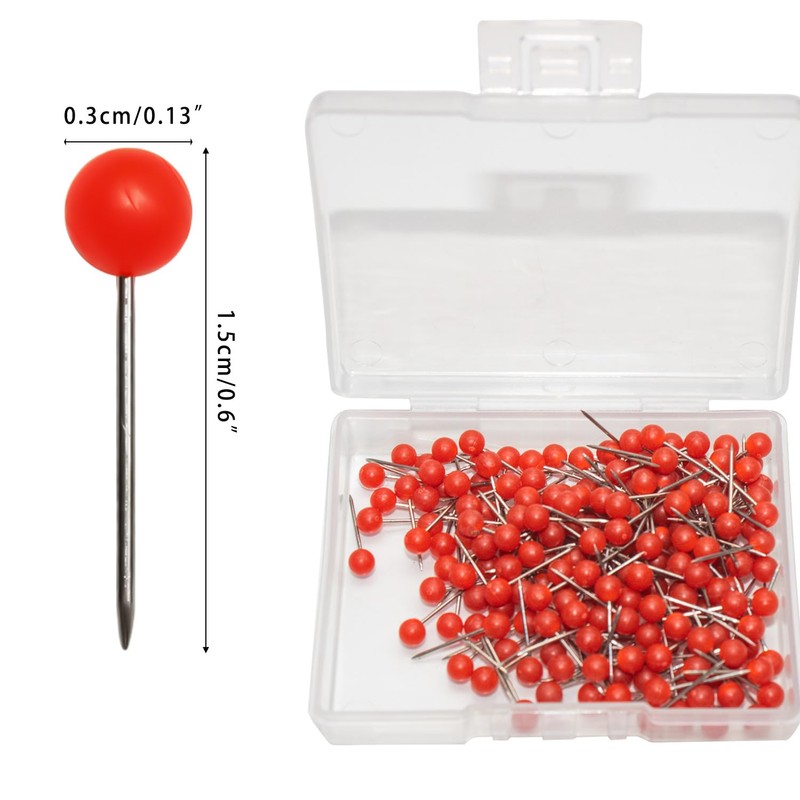 200 Pack Push Pins, Small Map Pins, Tacks Pins for