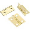 5X Small Mini Decorative Jewelry Cigar Box Hinges Brushed Brass