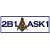 2B1ASK1 Square & Compass Masonic Bumper Sticker - [5 1/4'' Wide]