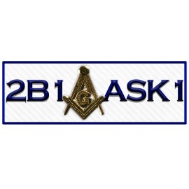 2B1ASK1 Square & Compass Masonic Bumper Sticker - [5 1/4'' Wide]