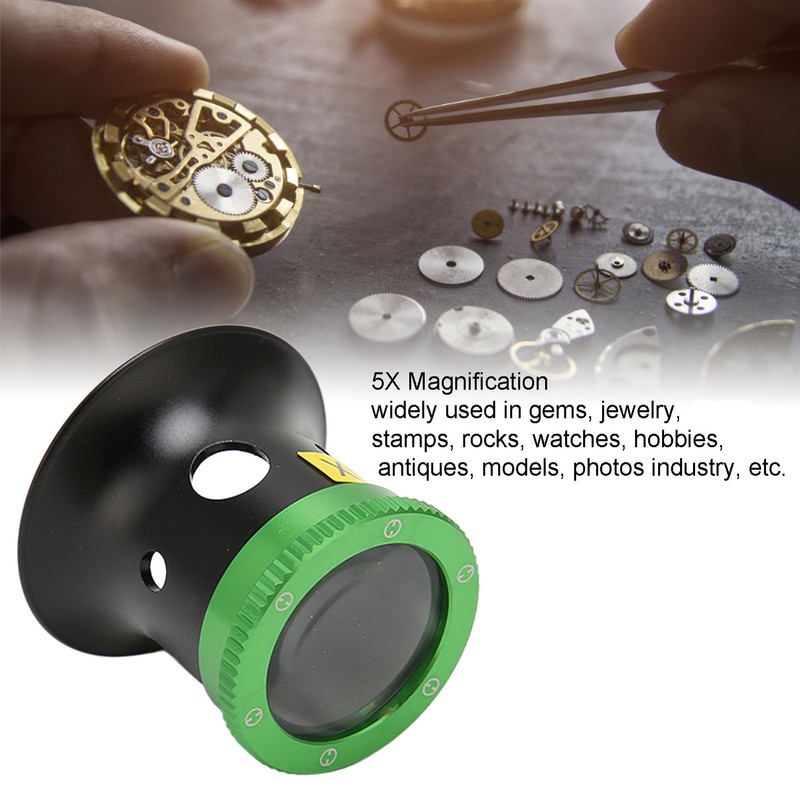 Eye Loupe 5X Magnification Aluminium Alloy Sapphire Glass Wear Resistant