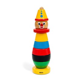 BRIO Infant & Toddler 30120 - Stacking Clown - 9 Piece Wood Stacking Toy for Kids Ages 1 and Up