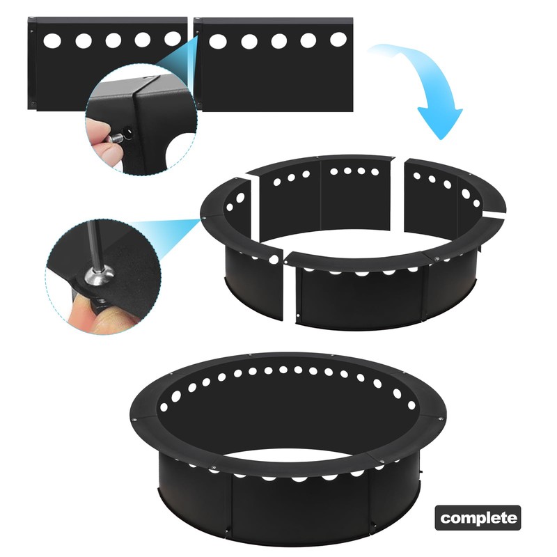 Baitedelai Outdoor Smokeless Fire Pit Ring 40 Inch Outer/36 Inch